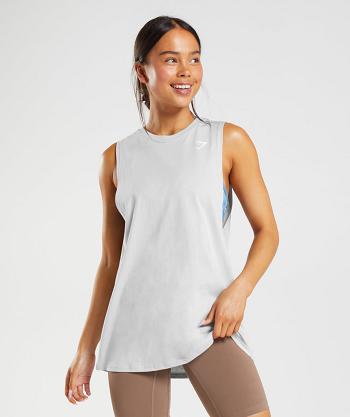 Dámské Tílko Gymshark Tréninková Drop Arm Světle Šedé | CZ 3224MQZ